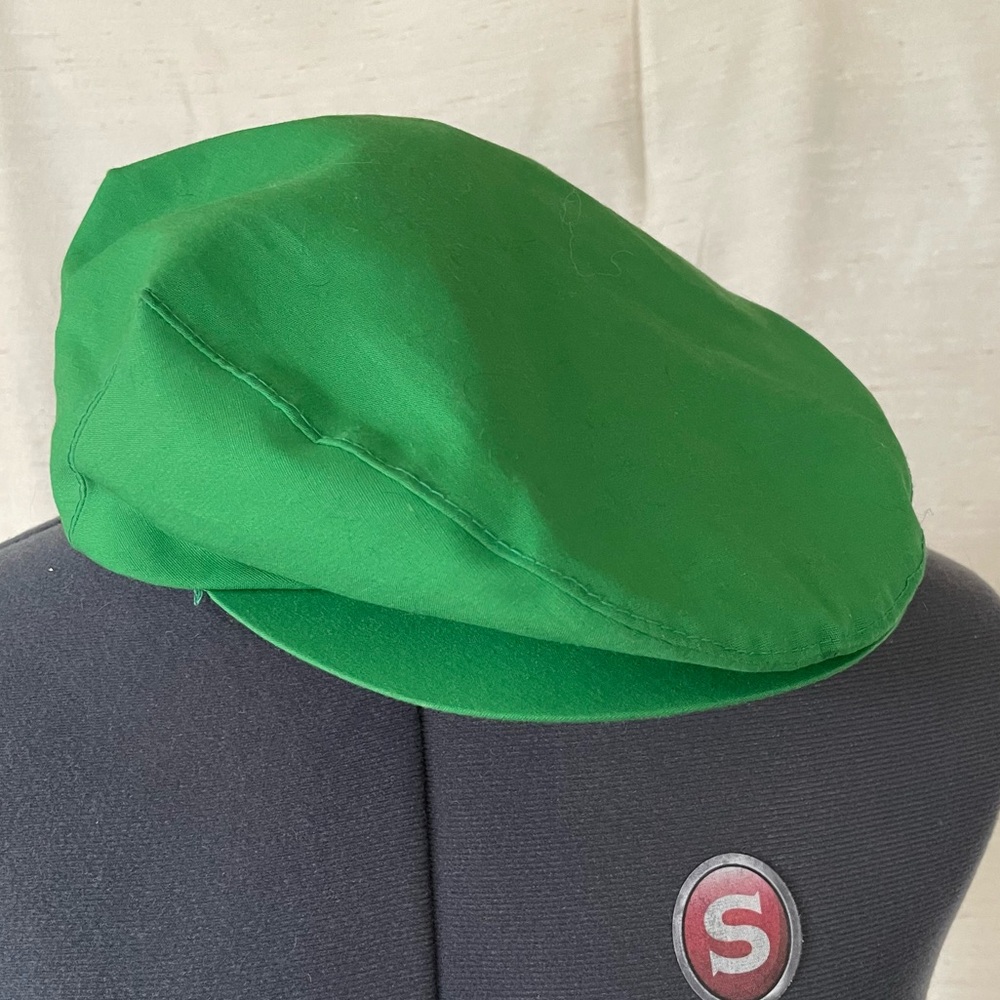 Vintage bright green London Fog pageboy newsboy cabbie golf cap, size 7-7 1/8